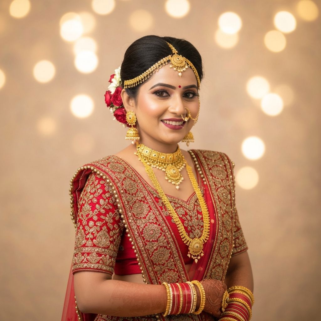 The bride Kanika in traditional wedding attire